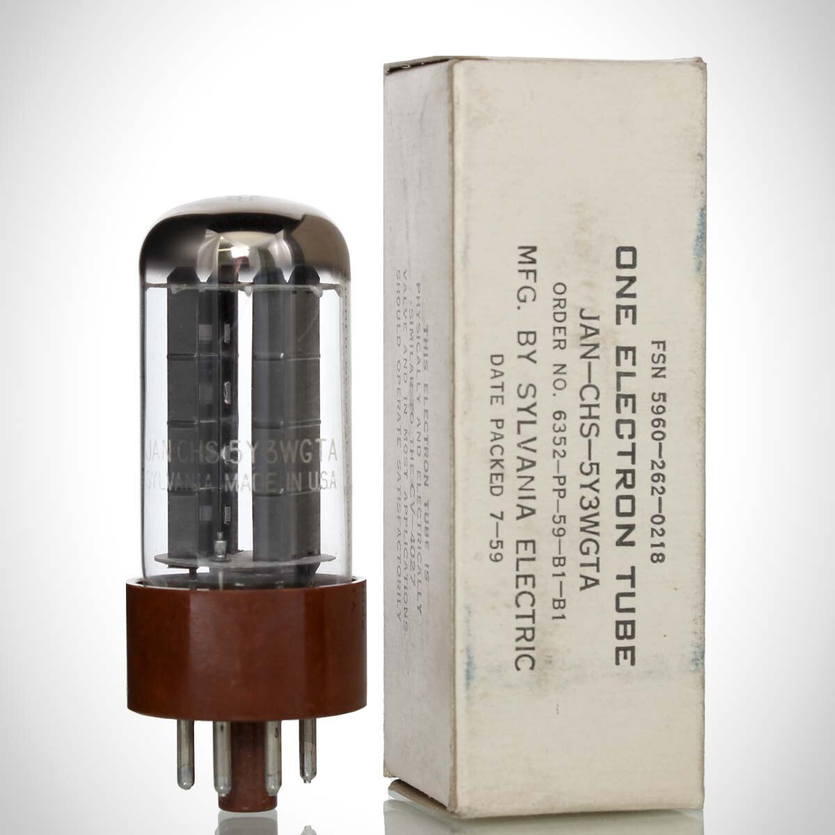 JAN Sylvania 5Y3WGTA Vacuum Tube Rectifier